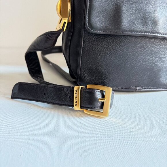 Perlina Vintage Dark Chocolate Brown Square Leather Small Everyday Crossbody - Picture 2 of 10